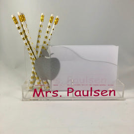 Acrylic Personalized paper pencil holder