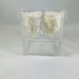 4 - Preserved Rose - White in acrylic box