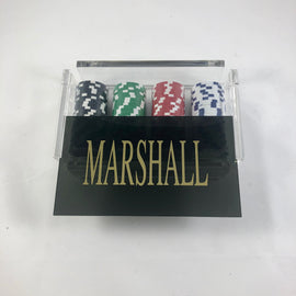 Poker Chips in Black Acrylic Holder