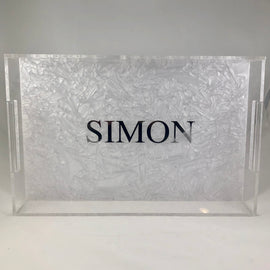 Acrylic Silver Silk Tray